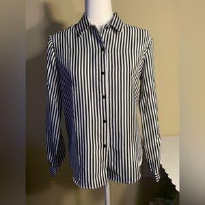 EUC* Top: Flattering Vertical Stripes, Tunic Lth, Vintage California Connection